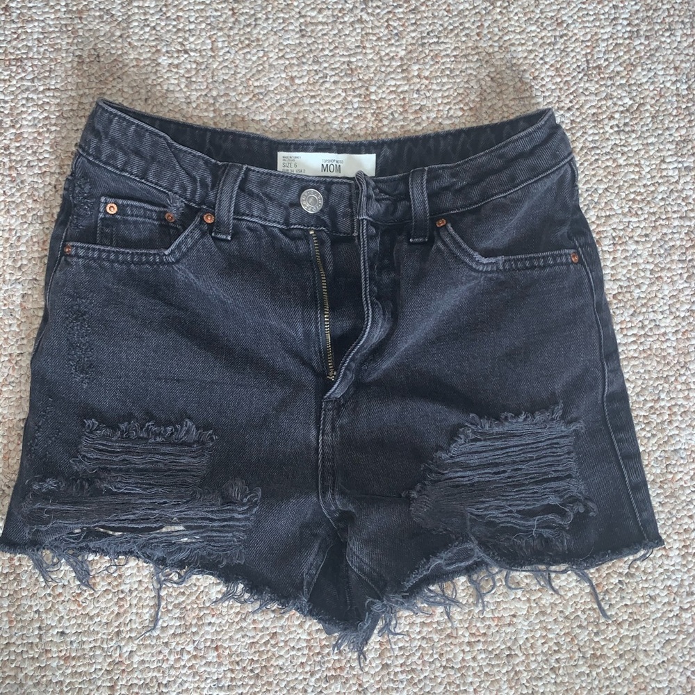 Topshop black jean shorts